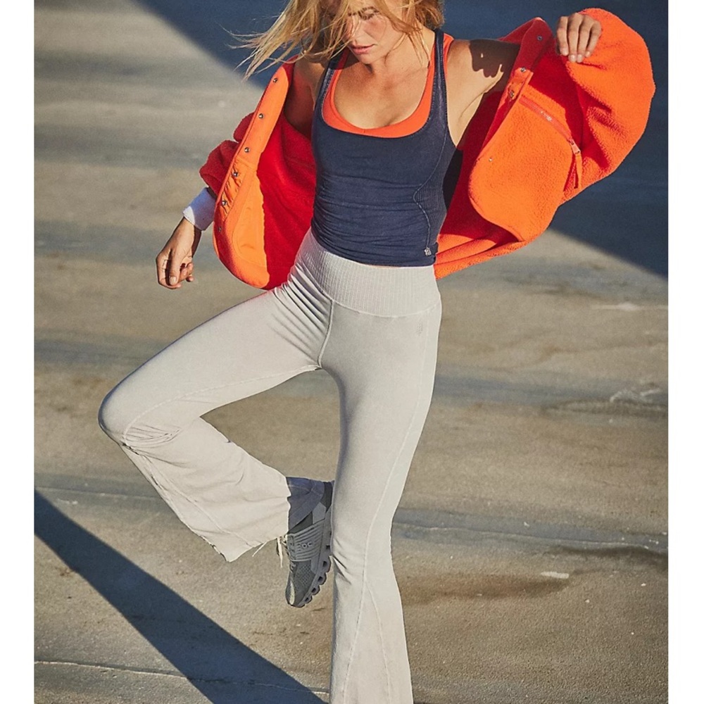 Free People Washed Gray Boot Cut Pants